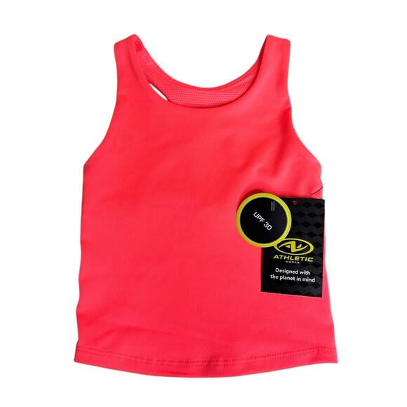 Athletic Works Girl's Active Longline Bra XS 4-5 Coral - Picture 1 of 6